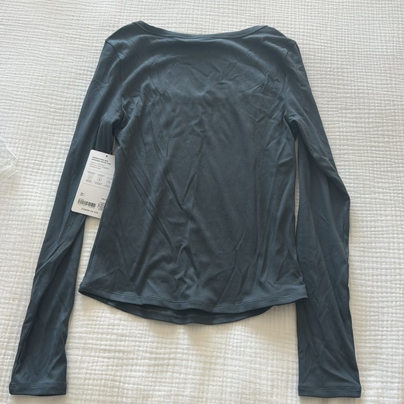 Athleta Signature Rib Square Neck Long Sleeve Top Eden Size S BRAND NEW - Picture 7 of 7